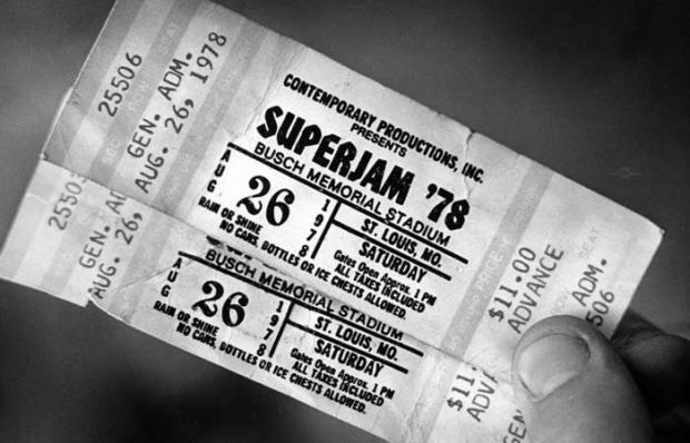 Counterfeit Superjam ticket in 1978